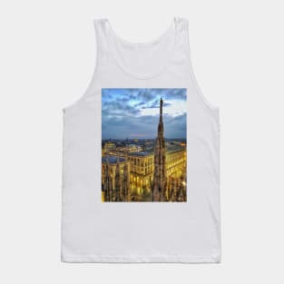 Night View from the Roof of Cathedral in Milan, Duomo Tank Top